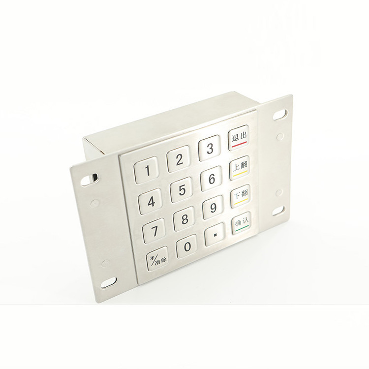 IP65 waterdichte Roestvrij staal Gecodeerde Metaalevp Pin Pad 16 Sleutels voor Betalingskiosk