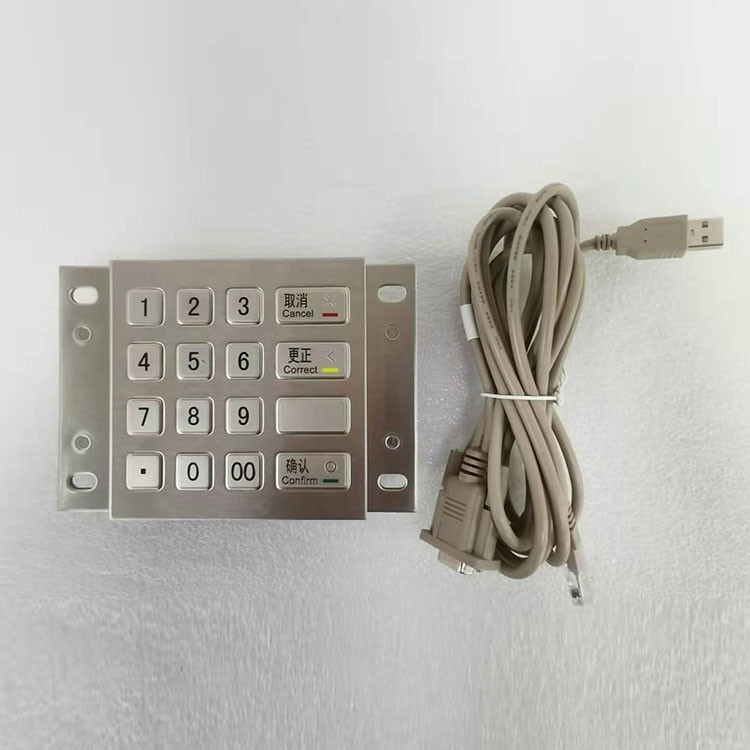 ATM-het Gecodeerde Metaal van Pin Pad van de Betalingskiosk DES 3DES Roestvrij staal met 16 Sleutels