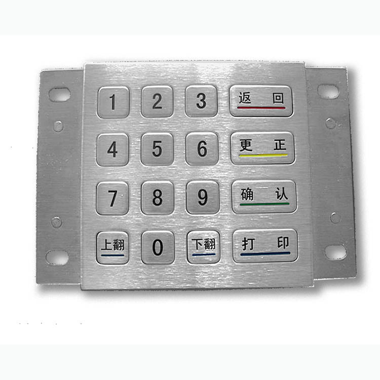 ATM-het Gecodeerde Metaal van Pin Pad van de Betalingskiosk DES 3DES Roestvrij staal met 16 Sleutels
