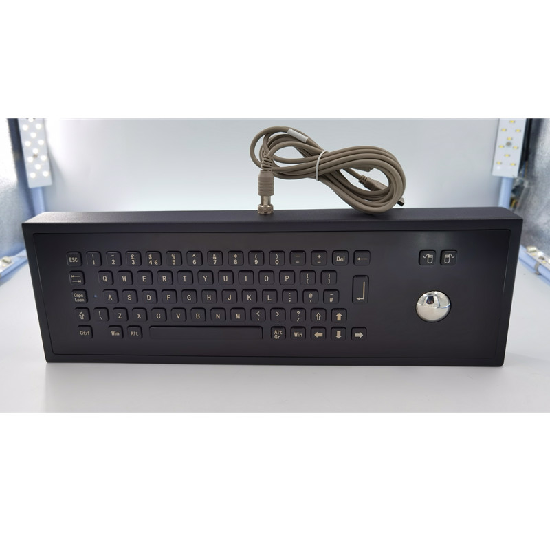 Zwart Industrieel het Metaaltoetsenbord van de Kleurendesktop IP65 met Trackball 65 Sleutels