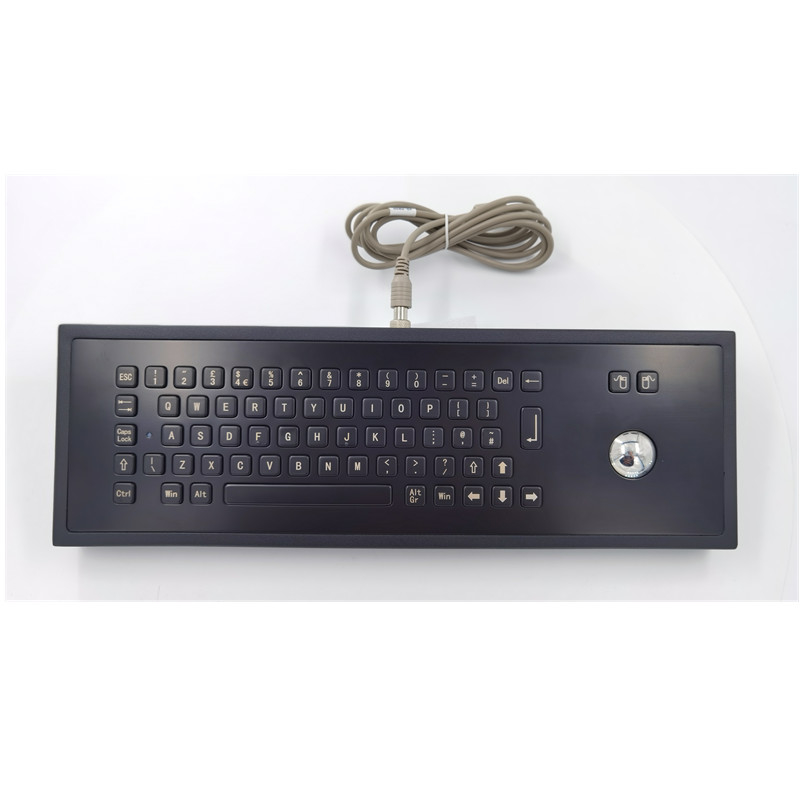Zwart Industrieel het Metaaltoetsenbord van de Kleurendesktop IP65 met Trackball 65 Sleutels
