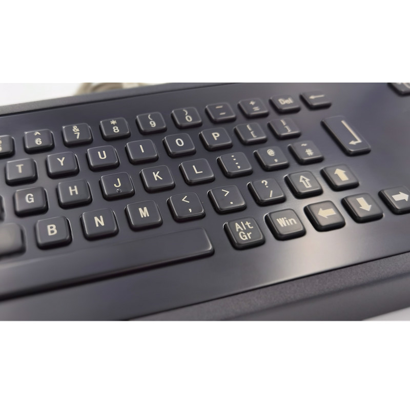 Zwart Industrieel het Metaaltoetsenbord van de Kleurendesktop IP65 met Trackball 65 Sleutels