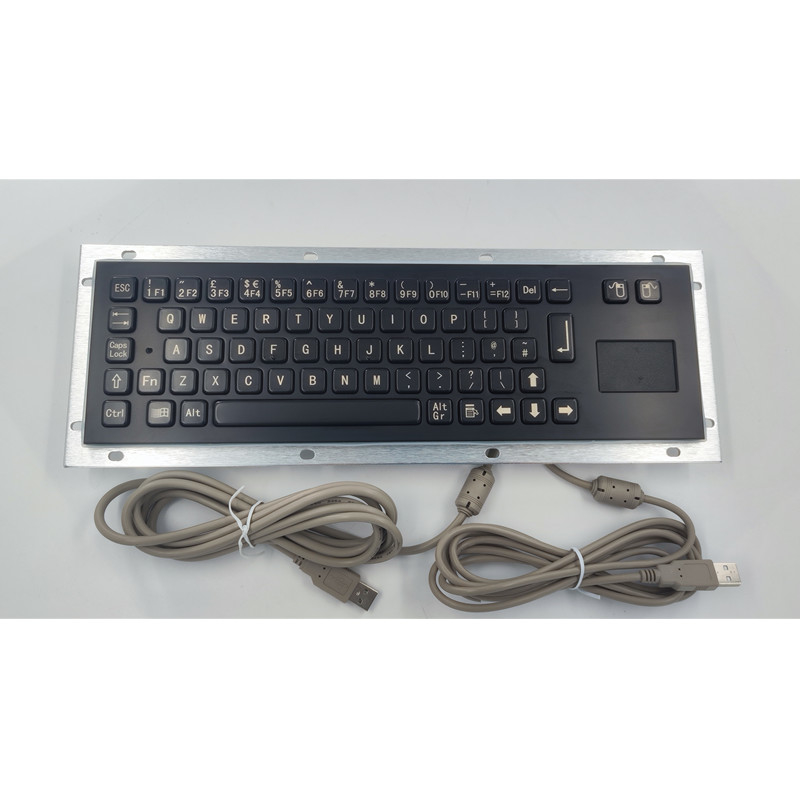 Zwarte draadloze toetsenbord met touchpad van roestvrij staal 304 materiaal Duurzaam