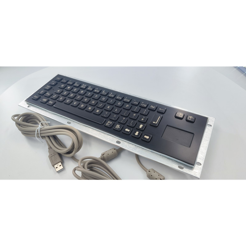 Zwarte draadloze toetsenbord met touchpad van roestvrij staal 304 materiaal Duurzaam