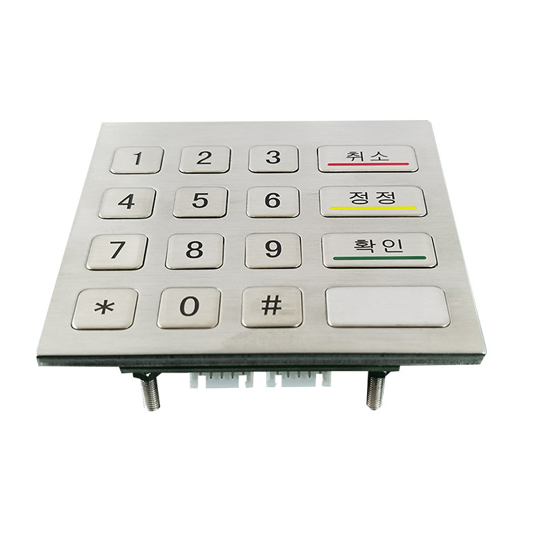 IP65 roestvrij staal metalen numerieke toetsenbord met 16 toetsen voor selfservice kiosk machine