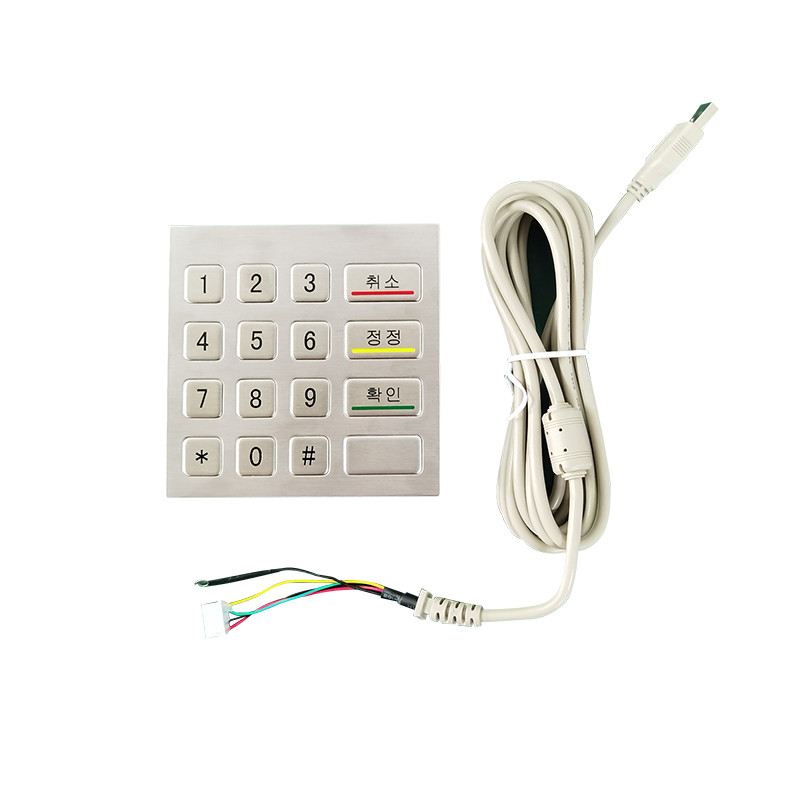 Waterdicht roestvrij staal metalen numeriek toetsenbord 100 x 100 mm met USB voor automaten