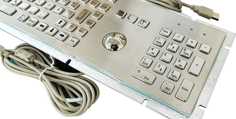 Self Service Kiosk IP65 Waterdicht Roestvrijstalen Metalen Keyboard Met 38mm Trackball en Numeriek Keypad