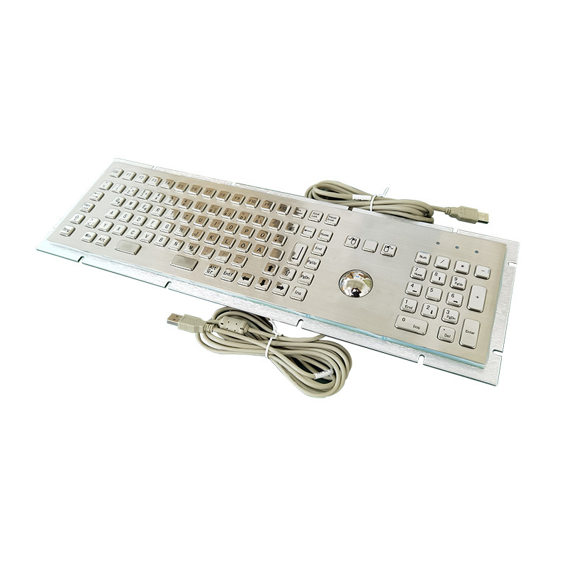 Self Service Kiosk IP65 Waterdicht Roestvrijstalen Metalen Keyboard Met 38mm Trackball en Numeriek Keypad