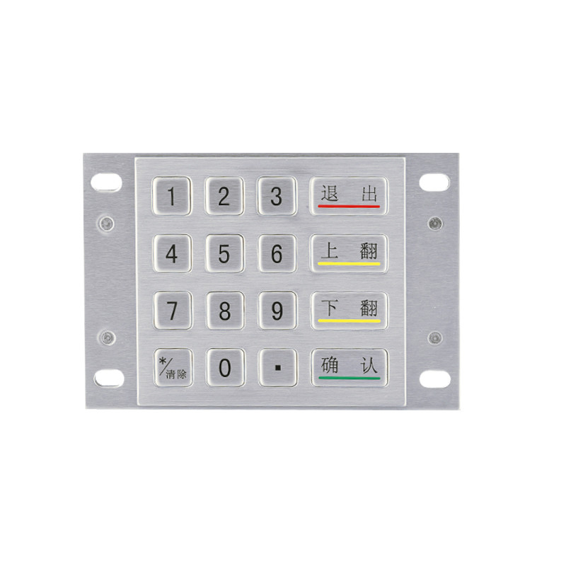 DES 3DES Versleuteling 4x4 roestvrij staal Metalen versleutelde EPP Pin Pad Voor Betalingskiosk