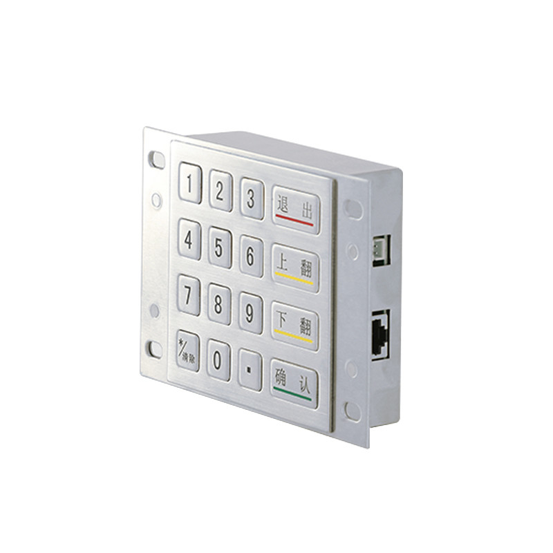 DES 3DES Versleuteling 4x4 roestvrij staal Metalen versleutelde EPP Pin Pad Voor Betalingskiosk