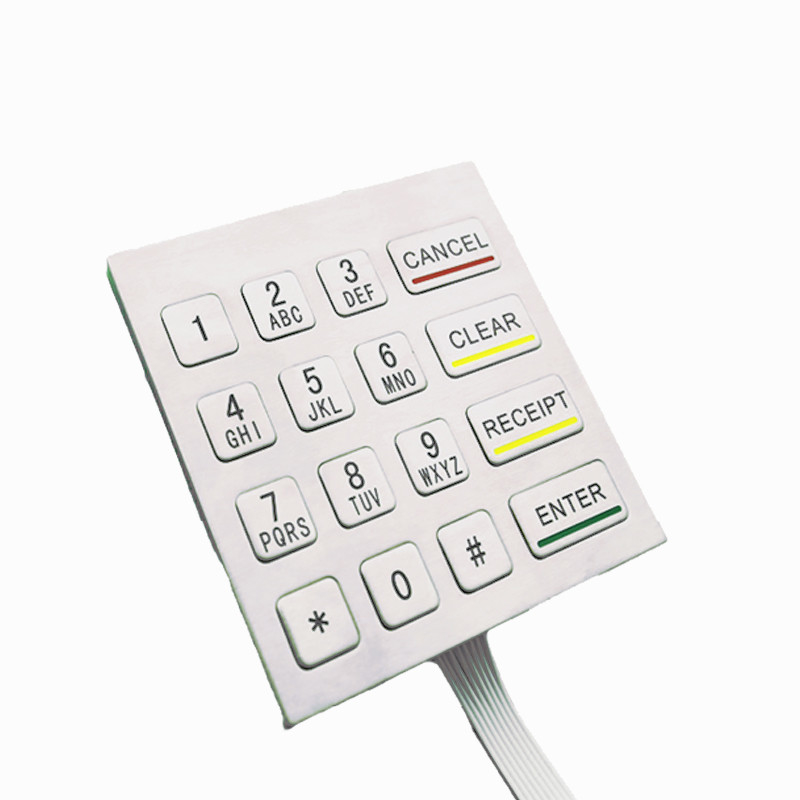 4x4 waterdicht IP65 roestvrij staal metalen numeriek toetsenbord voor selfservice kiosk machine