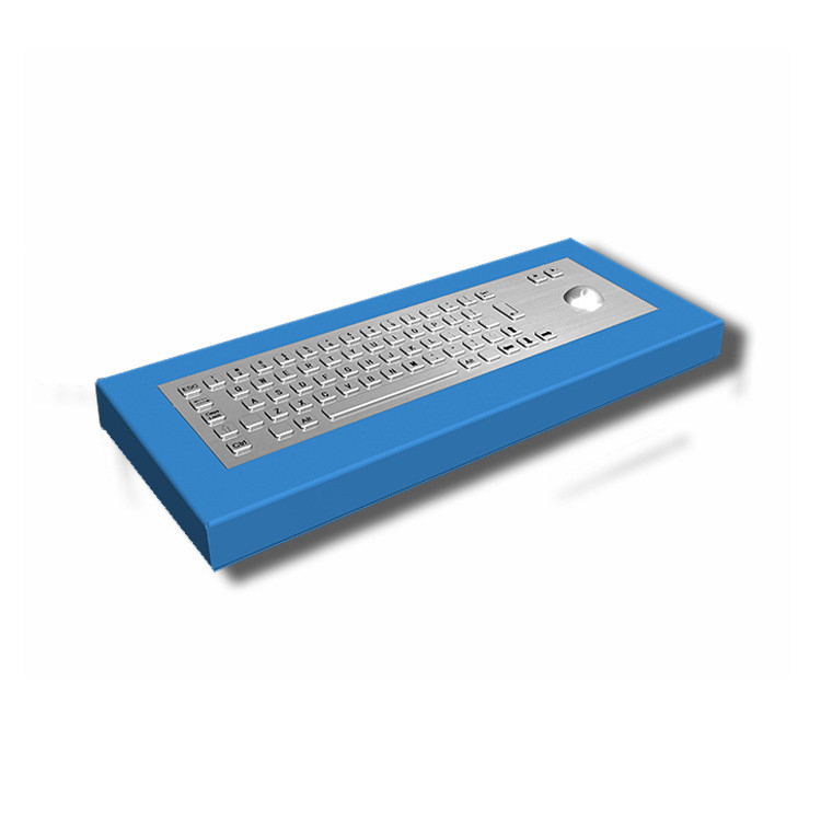 65 toetsen Desktop IK07 IP65 roestvrij staal industrieel toetsenbord met trackball voor selfservice kiosk