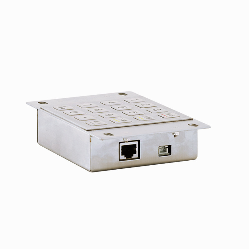 Waterdicht 304 roestvrij staal versleuteld pin pad betalingskiosk IP65 versleuteld metalen toetsenbord met 16 toetsen