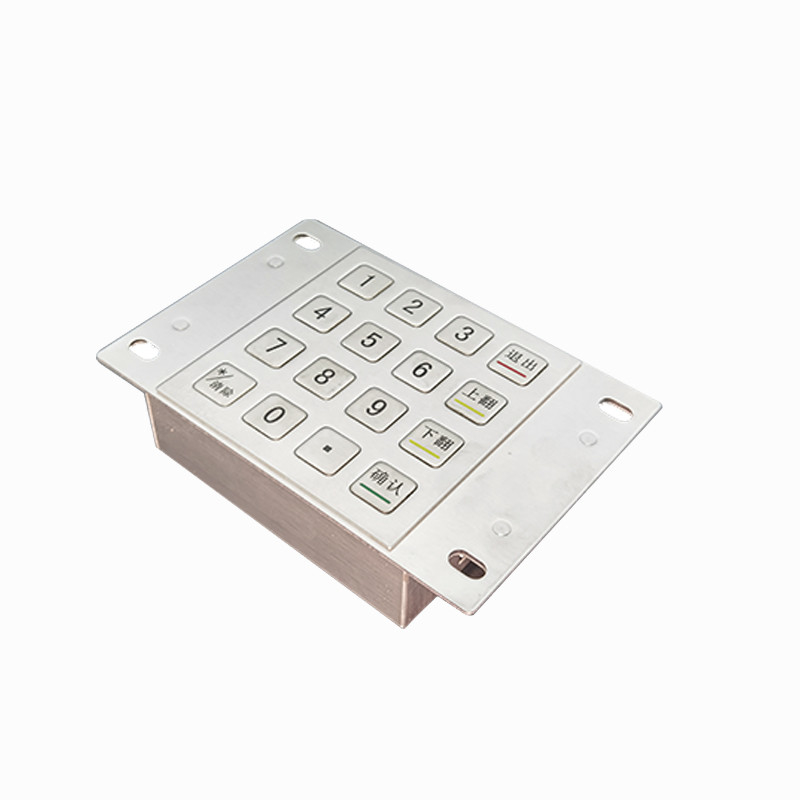 Waterdicht 304 roestvrij staal versleuteld pin pad betalingskiosk IP65 versleuteld metalen toetsenbord met 16 toetsen