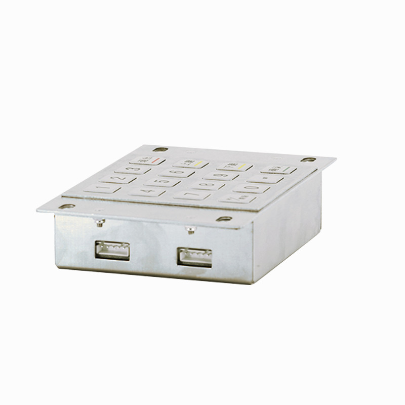 Waterdicht 304 roestvrij staal versleuteld pin pad betalingskiosk IP65 versleuteld metalen toetsenbord met 16 toetsen