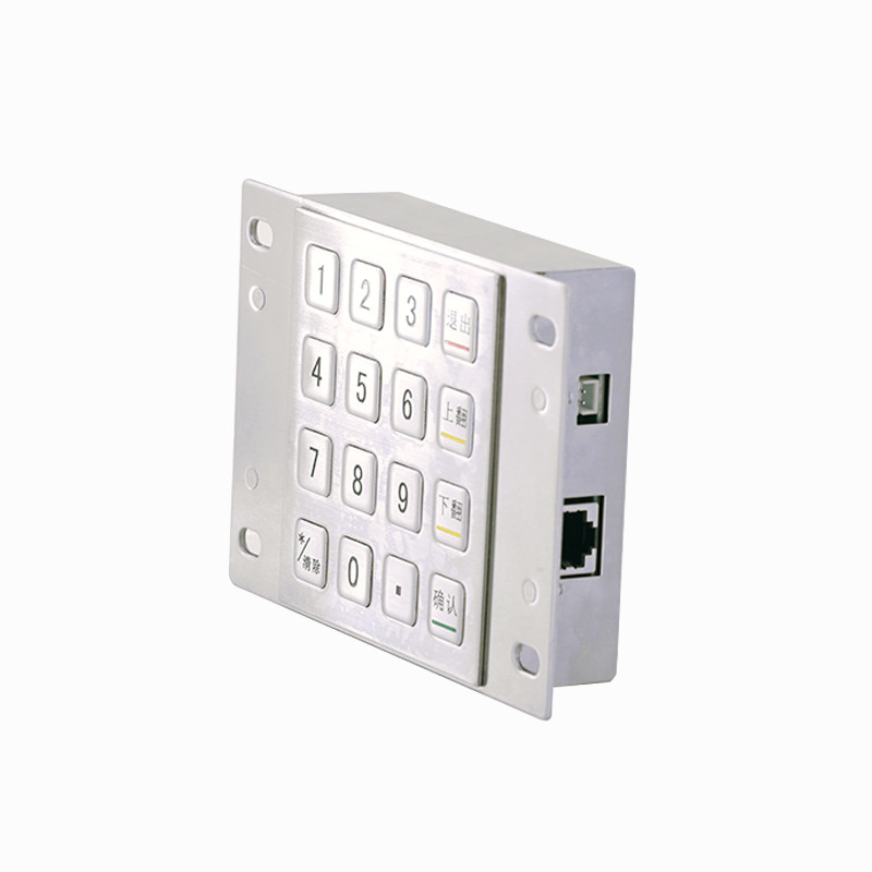 Waterdicht 304 roestvrij staal versleuteld pin pad betalingskiosk IP65 versleuteld metalen toetsenbord met 16 toetsen