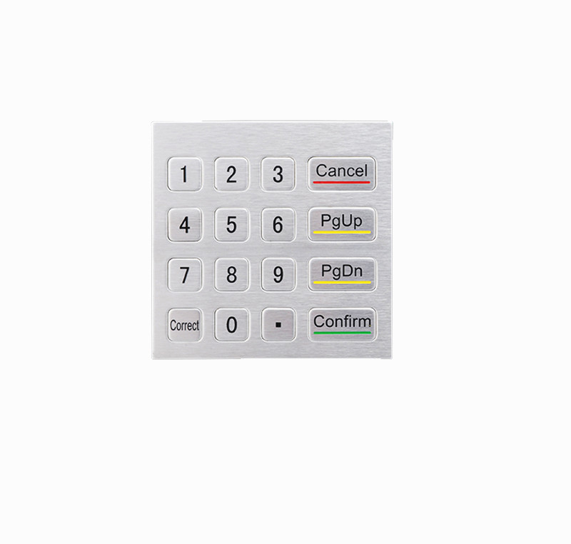 Zelfservice kiosk machine waterdicht IP65 roestvrij staal metalen numerieke toetsenbord met 4x4 toetsen