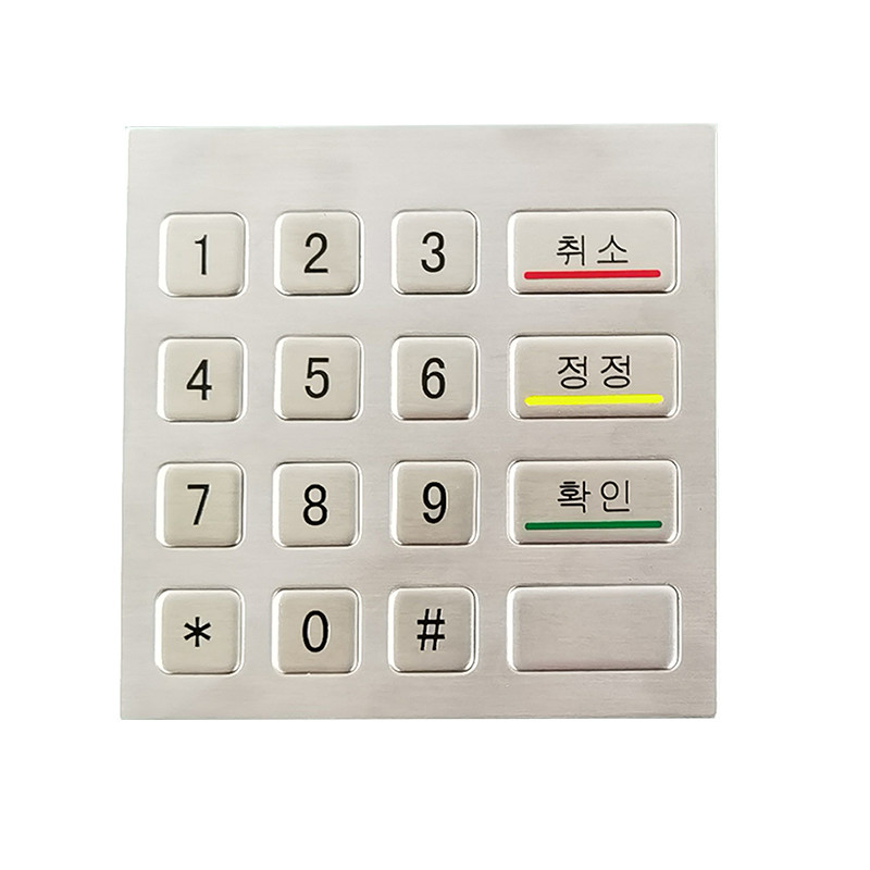 Zelfservice kiosk machine waterdicht IP65 roestvrij staal metalen numerieke toetsenbord met 4x4 toetsen
