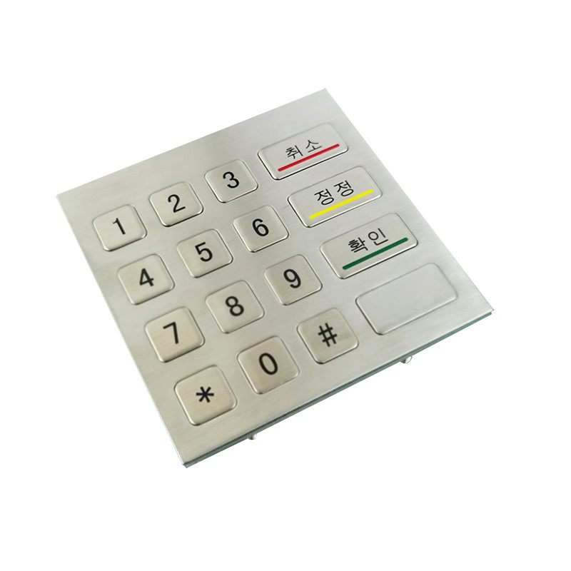 Zelfservice kiosk machine waterdicht IP65 roestvrij staal metalen numerieke toetsenbord met 4x4 toetsen
