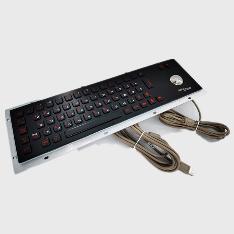 Toetsenbord van het de Kleurenip65 IK07 Roestvrije staal van USB het Zwarte met Trackball